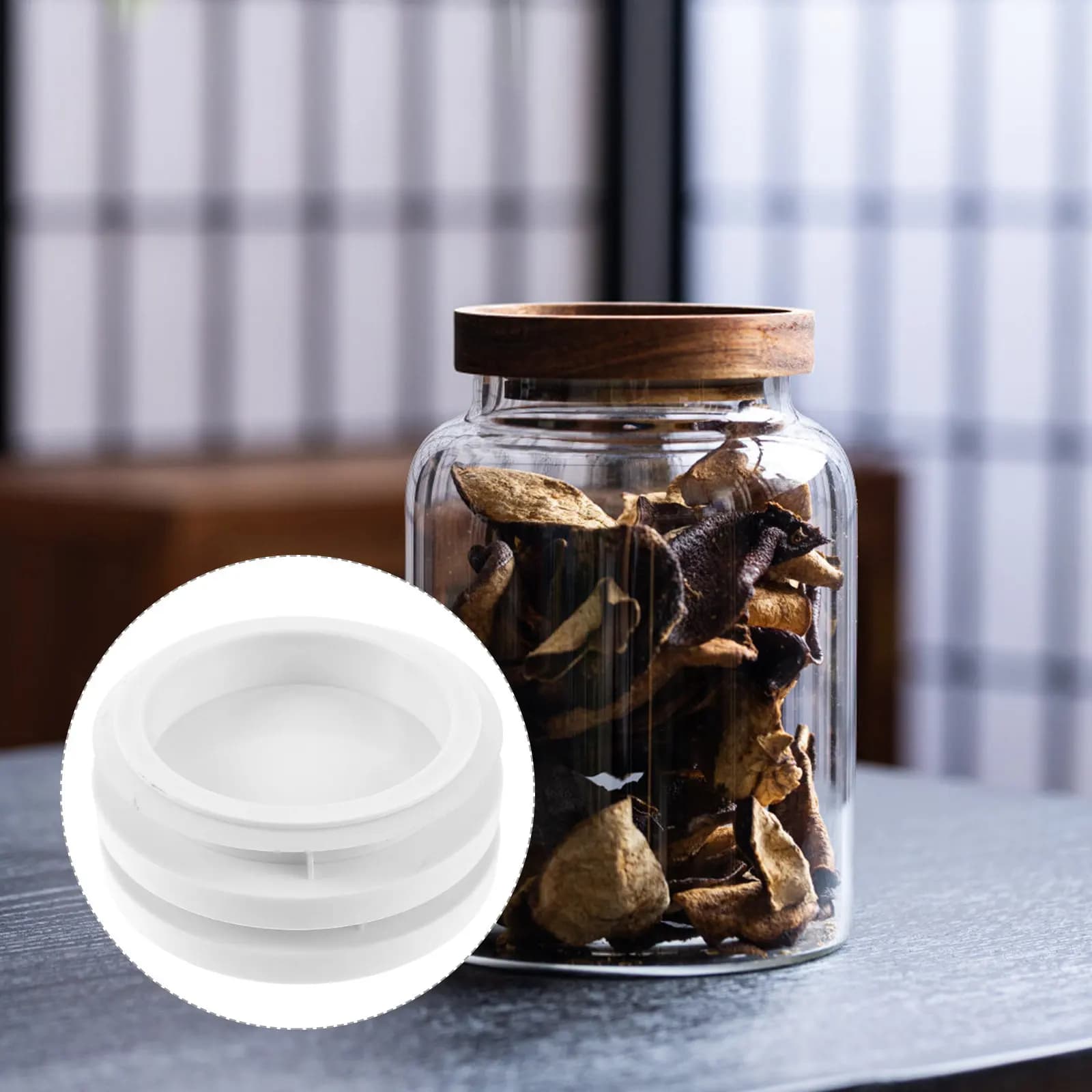 Set di 4 Coperchi in Plastica Riutilizzabili Senza BPA con Chiusura Ermetica per Barattoli in Vetro a Bocca Larga, Coperchi per Bottiglie da Cucina, per Frutta Secca e Caramelle