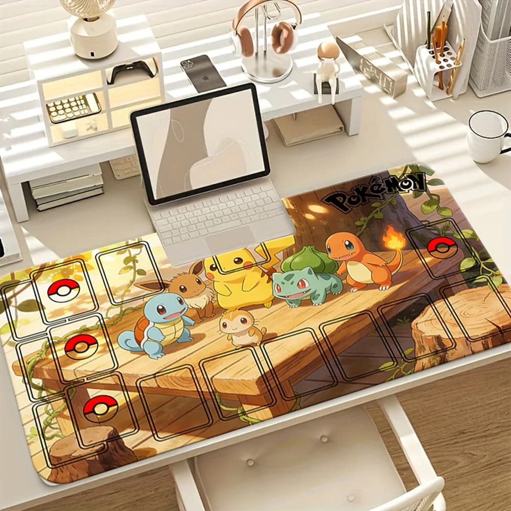 Play Carpet in Wood Pokemon Starter Squad with Zones, Play Mouse Mat, Desk Mat