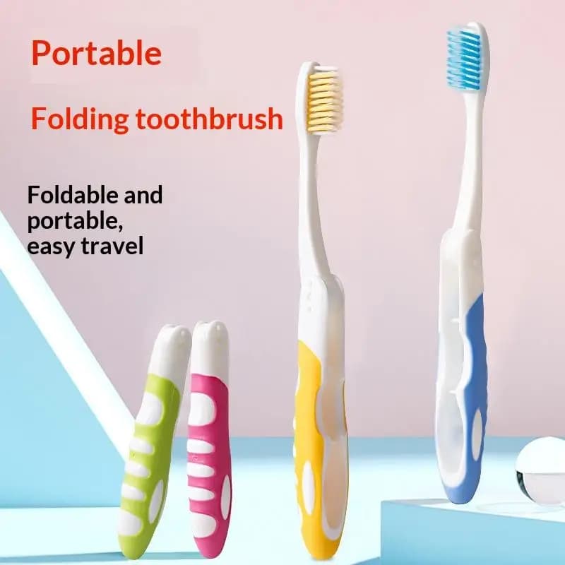 2Pcs Portable Foldable Travel Outdoor Camping Toothbrush Tooth Brush Hygiene Oral Tooth Cleaning Tools Folding Toothbrush