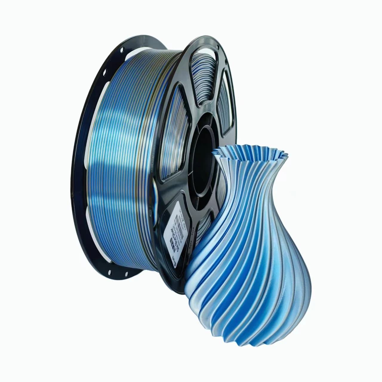 Pla 3D Printing Filament 1.75mm 1kg 3D Printing Supplies Pla Silk Blue Silvery Material Silk Double Color