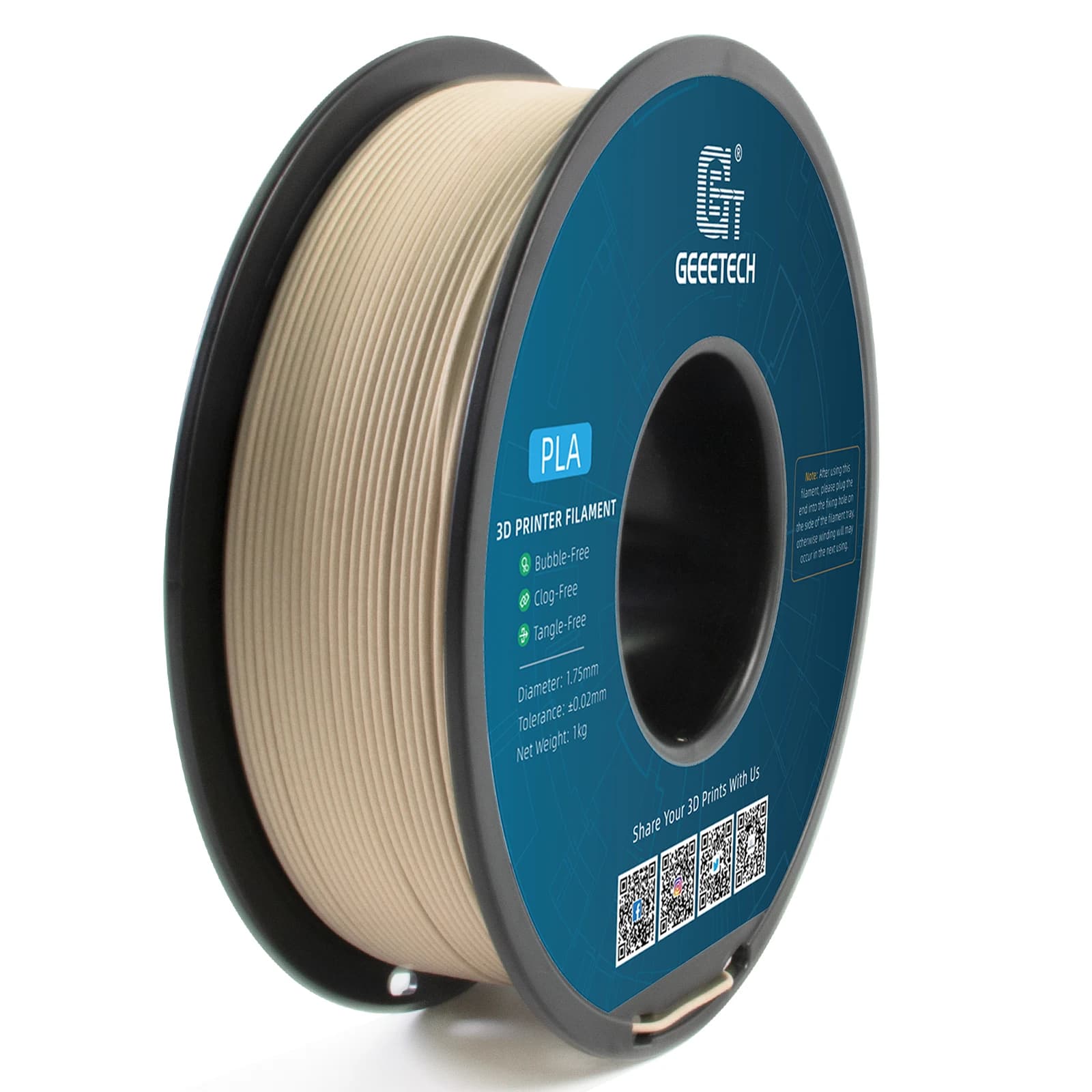 Geetech PLA wood 1kg 1,75mm Filament 3d Printing wire Vacuum packing Local warehouses Colorful plastic for 3D printer FDM