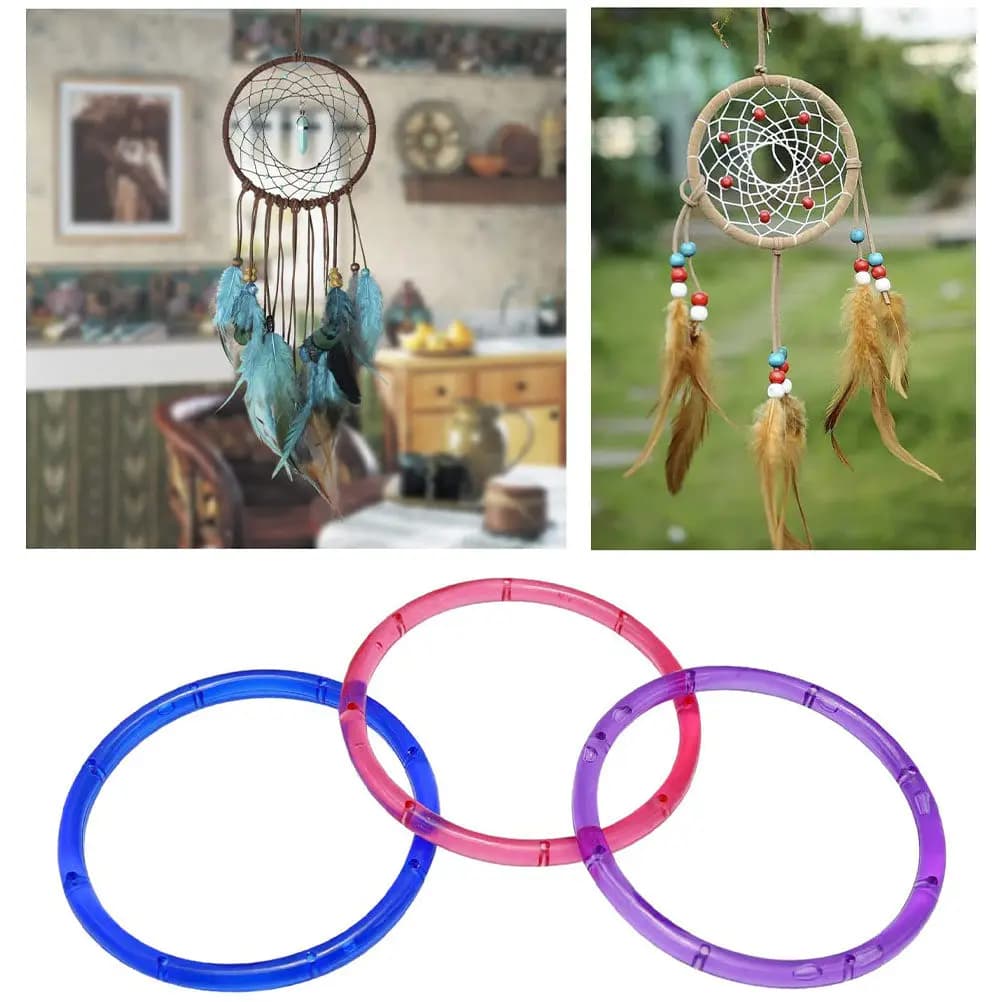 12Pcs Acrylic Wind Chime Circles for DIY Wind Chimes Dream Catchers Wreaths Macrame Crafts Lightweight Shatterproof Craft Rings