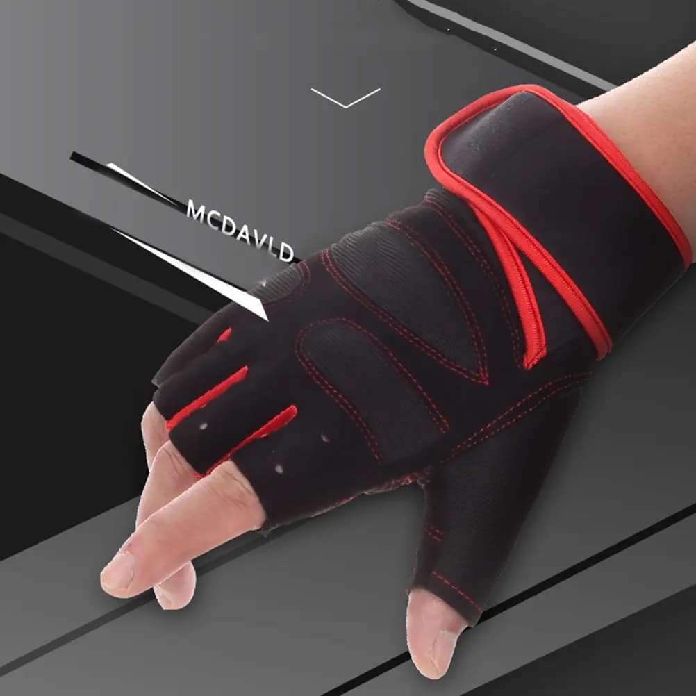 1 pair of weight lifting gloves, anti-slip and breathable sports gloves for gym, fitness, training with handlebars and balancers