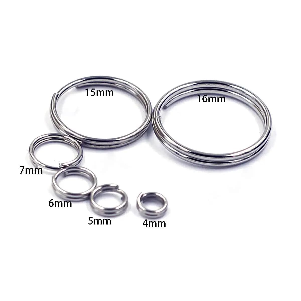 100 pezzi 4/5/6/7/15/16mm anelli di salto aperti doppi anelli divisi connettori a catena per artigianato fai da te creazione di gioielli forniture