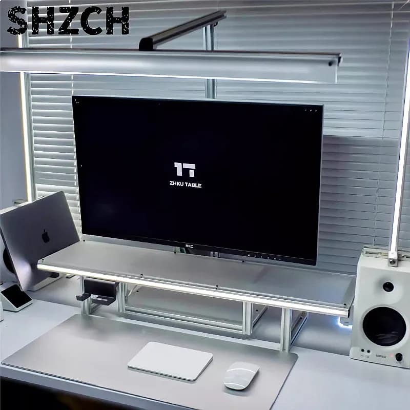 Modular Monitor Stand Riser Acrylic Aluminum Alloy Ergonomic Computer Screen Holder Desk Organizer