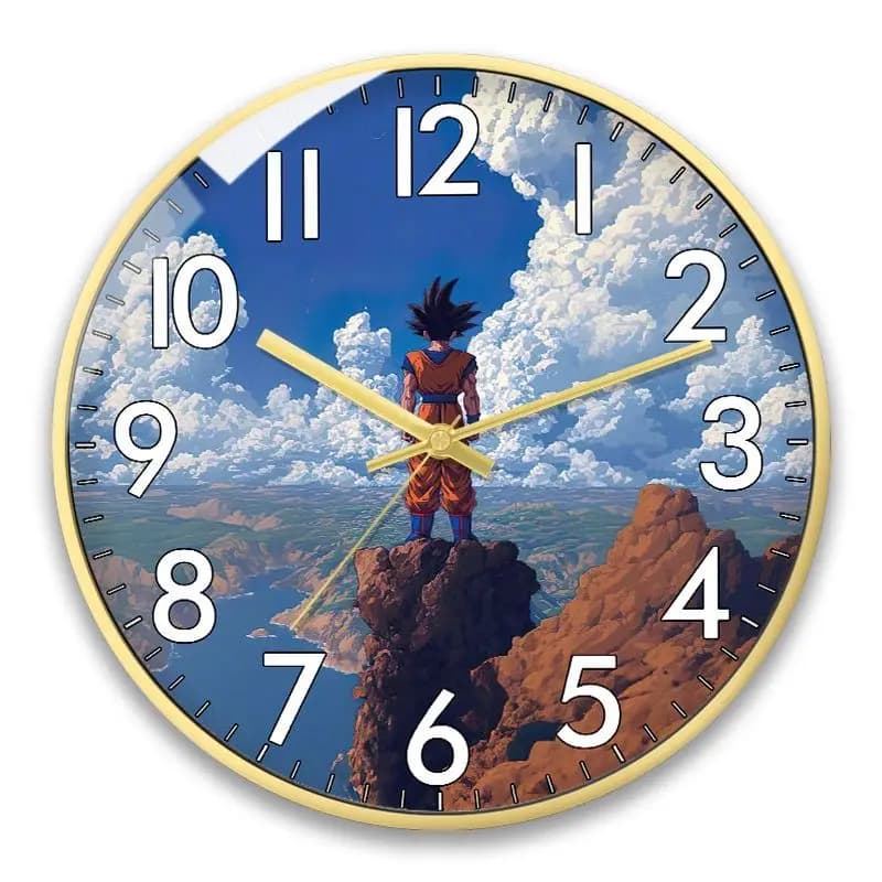 Anime Dragon Ball Sun Wukong Cartoon Character Quartz Wall Clock Fashionable and Cool Living Room Bedroom Silent Wall Clock