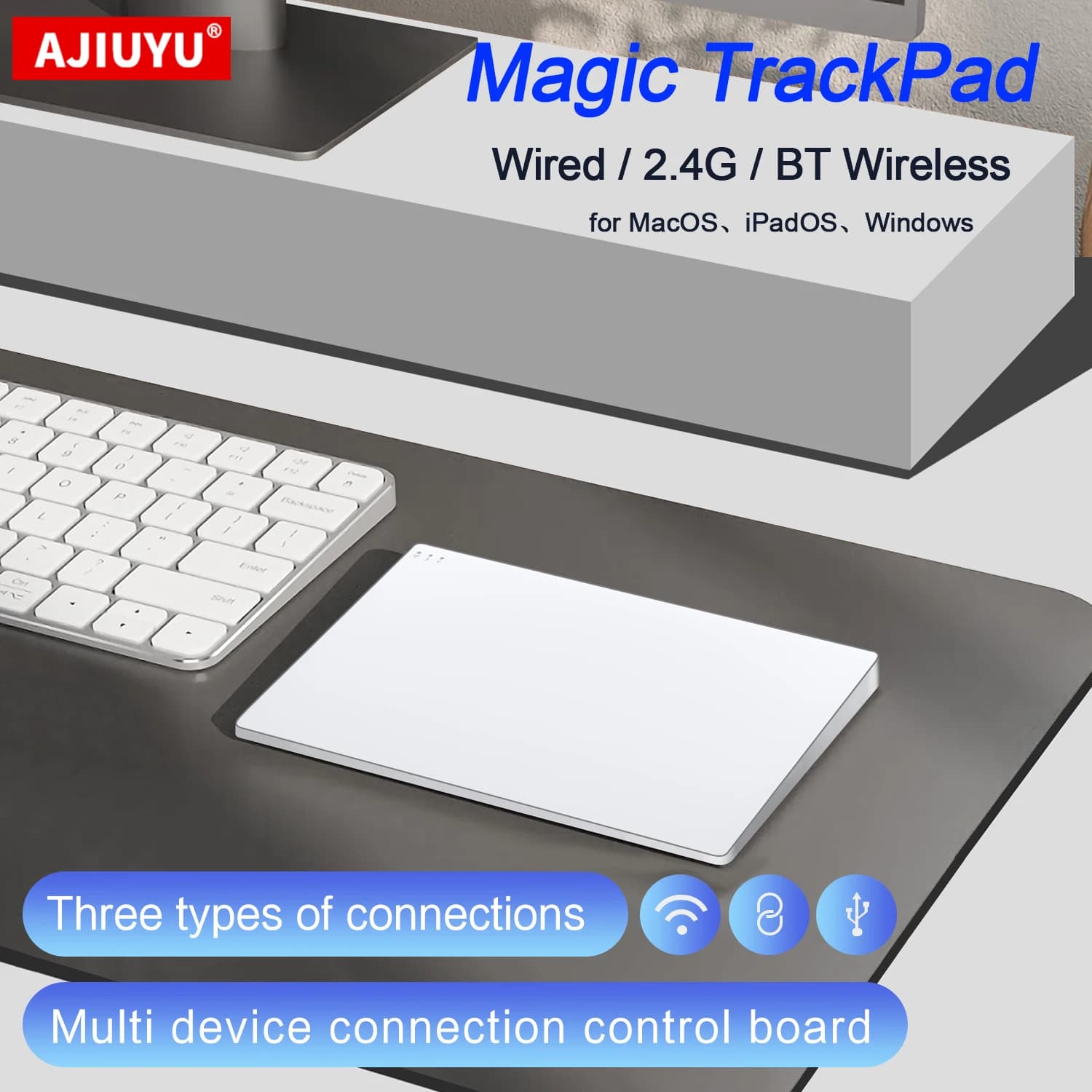 Trackpad wireless Touchpad per iPad Mac OS MacBook iMac Magic Windows Notebook Win 11/10/8 PC portatile Mouse multi-touch 2.4G
