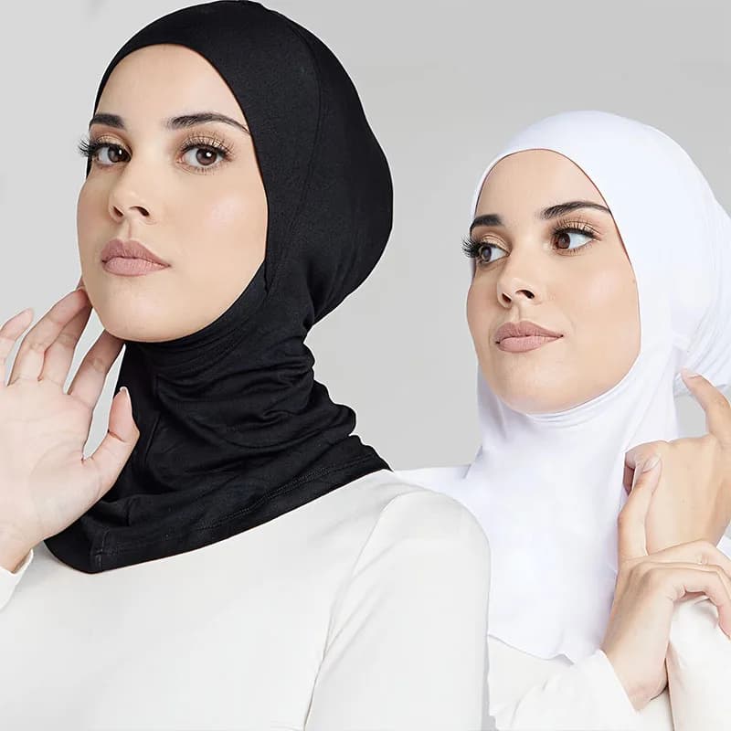 Berretto Hijab modale Turbante elastico per donna Sciarpa intima musulmana Cappucci interni Copertura completa Berretto scialle Copertura completa del collo