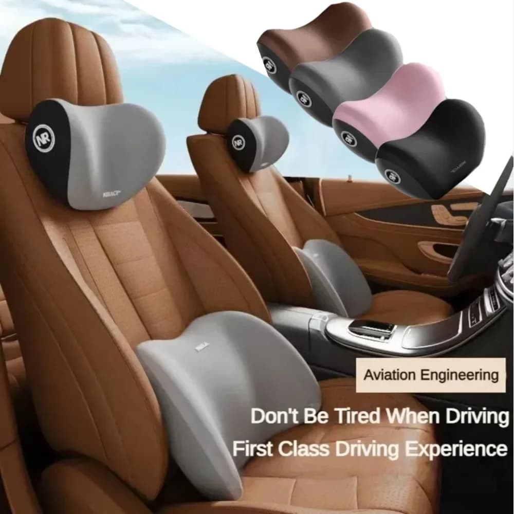 Cuscino Universale per Poggiatesta Auto, Supporto Lombare in Memory Foam, Cuscino Cervicale per Auto, Schienale per Ufficio e Interni Auto