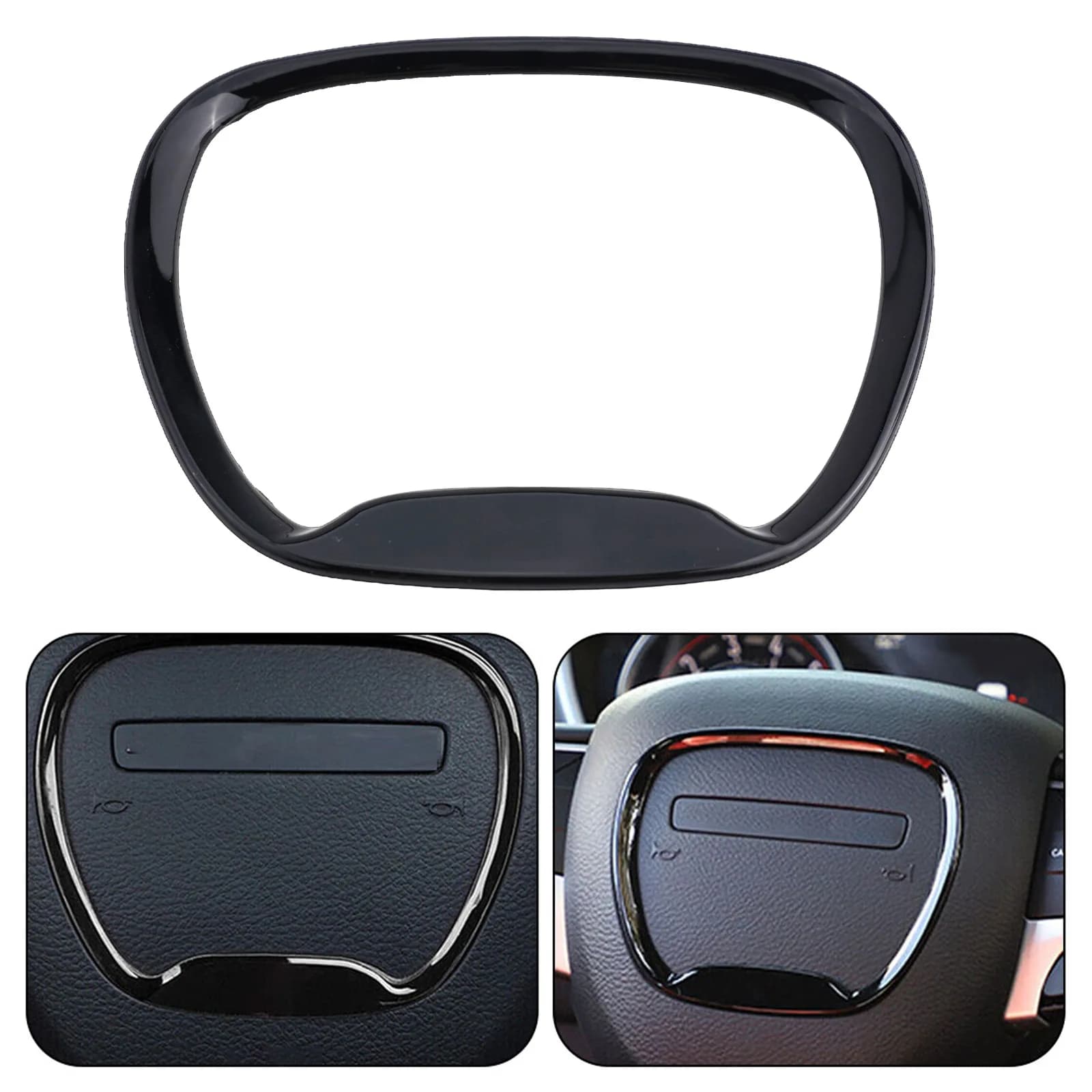 Adesivo coprivolante per Dodge Charger Adesivo volante Accessori auto Non facile da cadere Fibra di carbonio Nero
