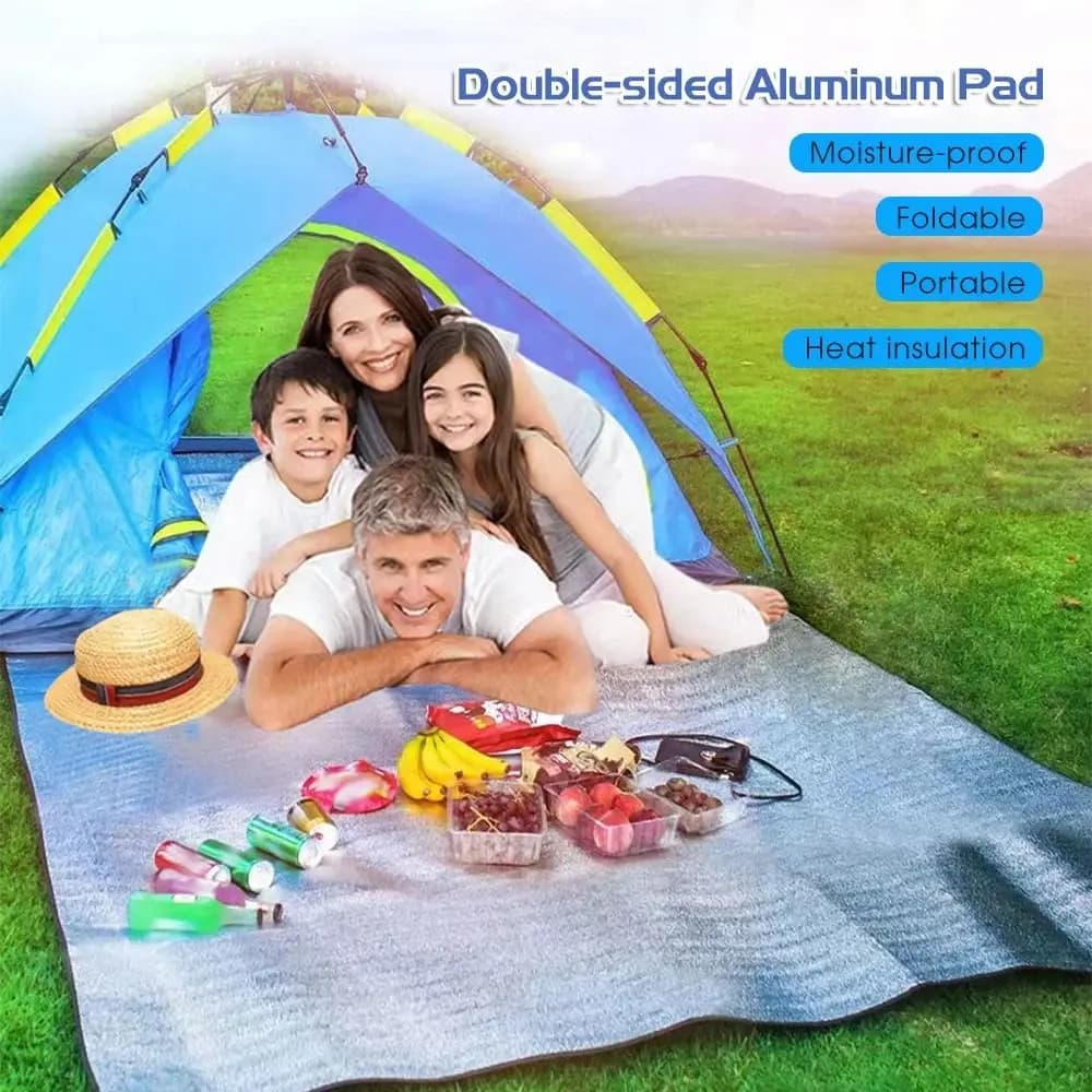 New Thermal Camping Mat Waterproof Ultralight Insulation Foam Foil Mat Tent Footprint Reflecting Heat Sleeping Pad Outdoor