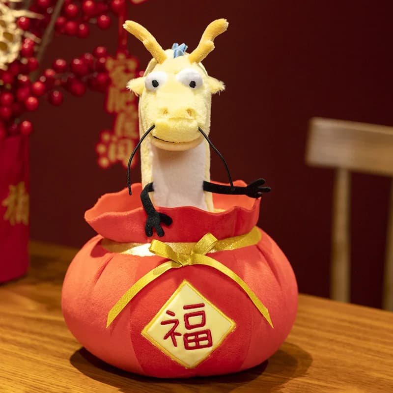 Capodanno Drago Bambola Morbido Lungo Papà Loong Giocattoli di peluche Drago soffice Morbido Peluche Giocattolo Ufficio Pisolino Cuscino per il sonno Cuscino per la casa