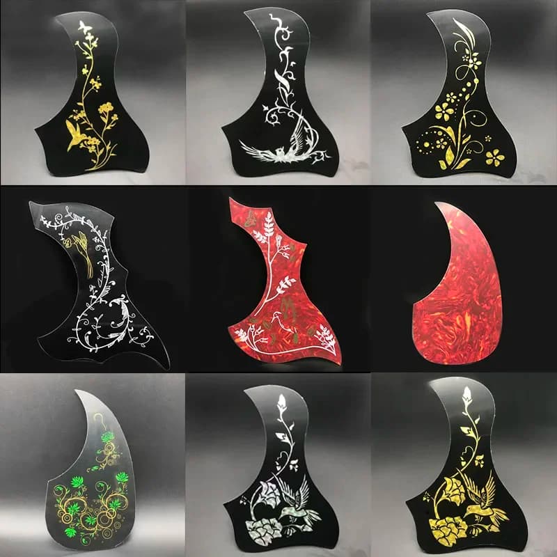 Battipenna per chitarra acustica da 100 pezzi autoadesivo in celluloide fai da te per accessori per chitarre folk da 40 "41"