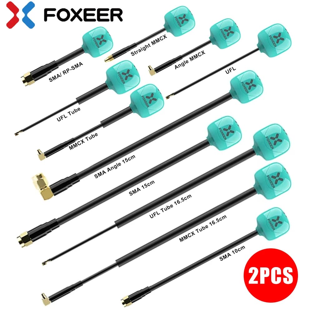 FOXEER FPV Antenna Lollipop 4 Plus 4+ 2pcs 5.8G 2.6dBi Omni Mini Antenna RHCP LHCP SMA RPSMA MMCX UFL for RC FPV Racing Drone