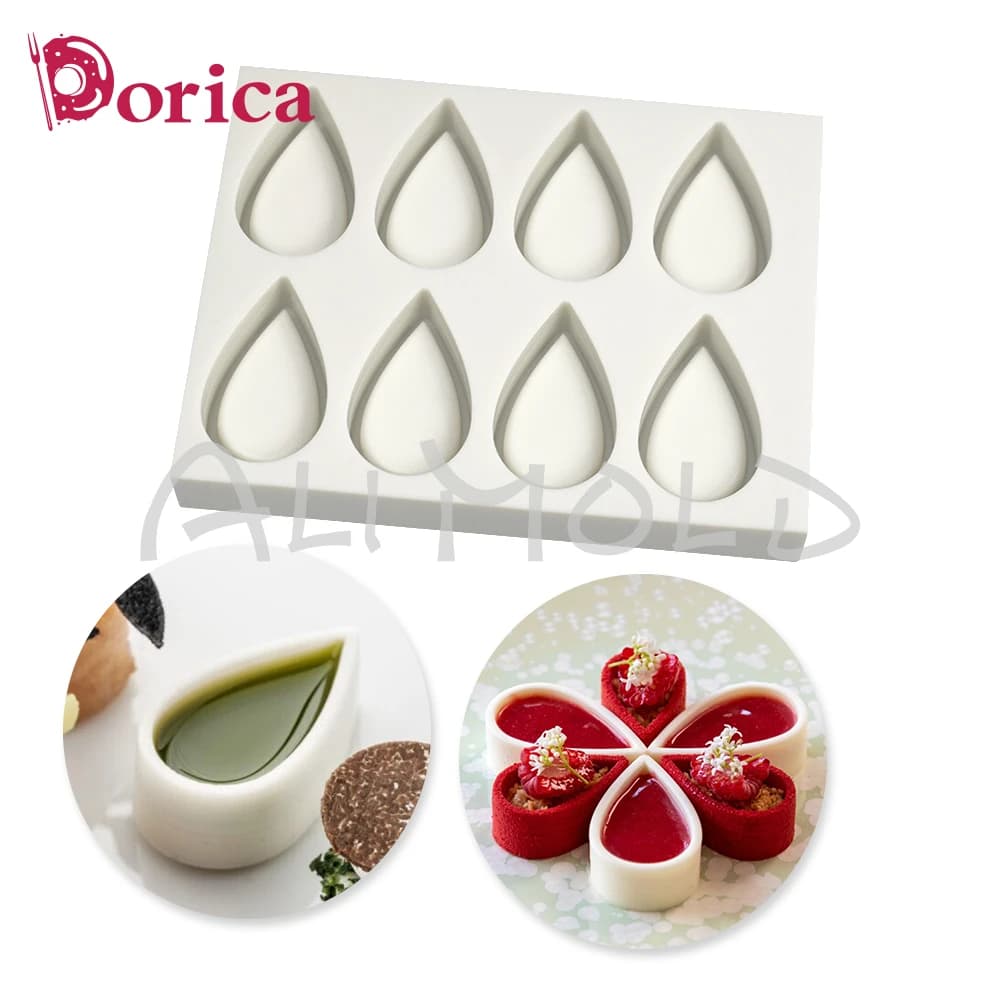 Stampo in Silicone fondente a forma di goccia d'acqua stampo per torta fondente fai da te stampo in resina modello di argilla strumenti per decorare torte accessori per la cottura della pasticceria