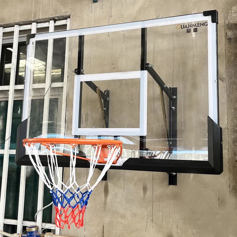 Supporto da basket regolabile in altezza, spostabile manualmente, montabile a parete, per campi da basket - Promozione vendite all'ingrosso