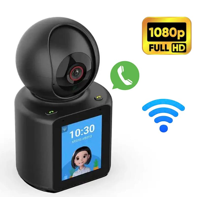 Monitor per Bambini Wireless WiFi 1080P con Visione Notturna 8M, Audio Bidirezionale, Rilevamento Movimento, Schermo IPS 2.8'', Supporto Scheda TF
