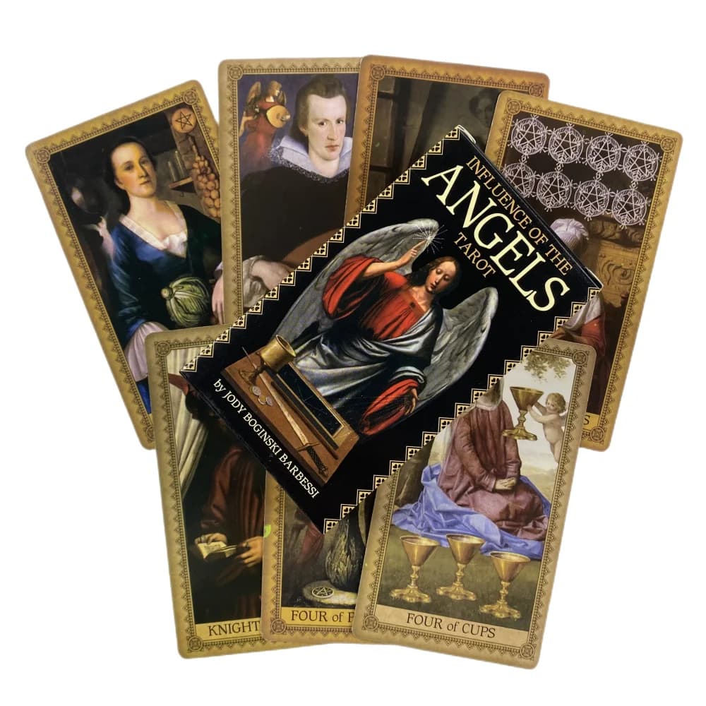 Influenza degli angeli tarocchi mazzo di divinazione versioni inglesi edizione Oracle Board Playing Table Games For Party
