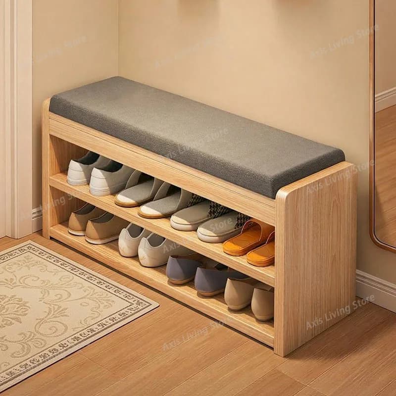 Bench Organizer Shoe Shelf Storage Mobile Display Wooden Designer Luxury Slippers Shoe Cabinet Hotel Furniture
