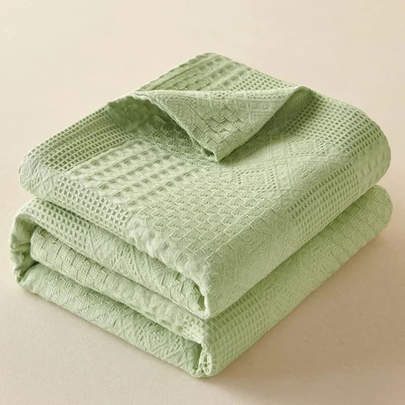 1pc Throw blanket 100% cotton waffle jacquard summer air-condition blanket comforter Multipurpose sofa bed cover 200*230cm
