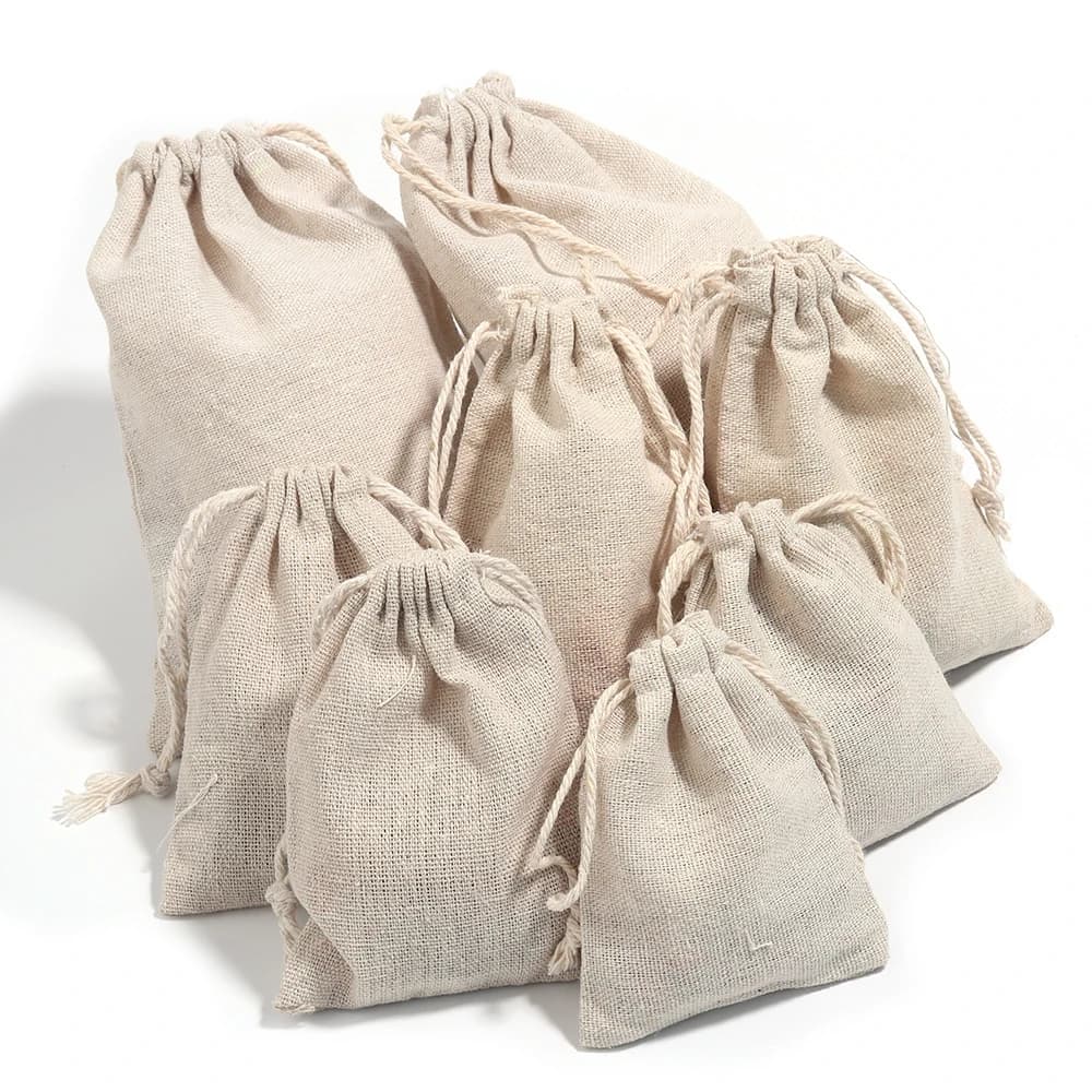 10 pcs/lot bags with flax drawstring multiple size card holder gift card case for jewelry bag for cosmetic washing