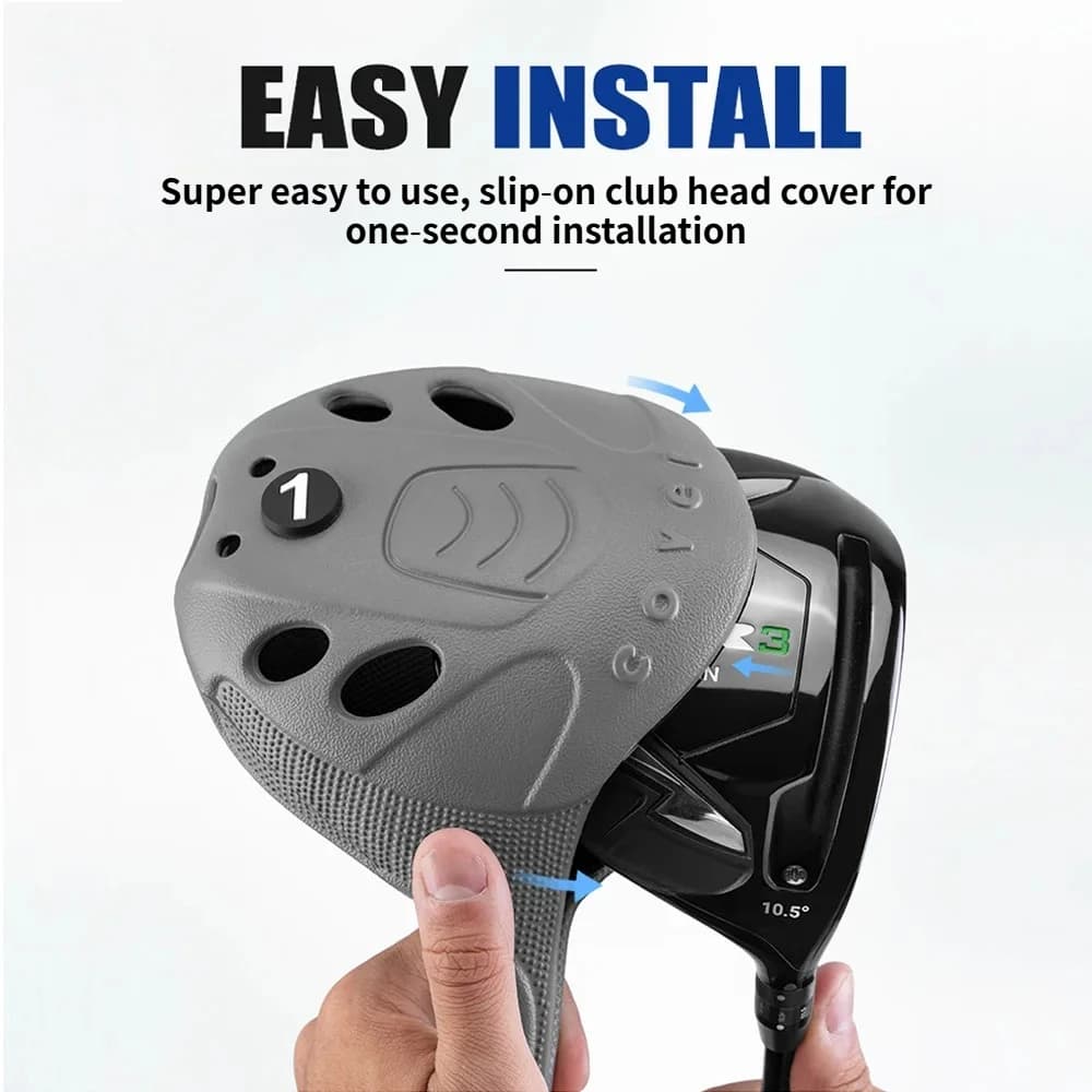 PGM TPE Golf Club Headcovers High Elastic Waterproof Washable Stain Resistant Protective Head Covers Golf Training Accessories