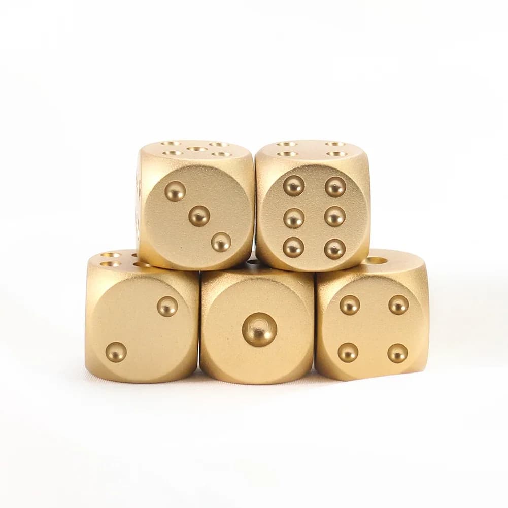 Set di Dadi in Lega di Rame Metallico per Intrattenimento KTV, Bar, Giochi di Carte, Scacchi, RPG, Mahjong, Strumenti Decorativi, Oggetti Artigianali, Accessori per Feste, Fermacarte