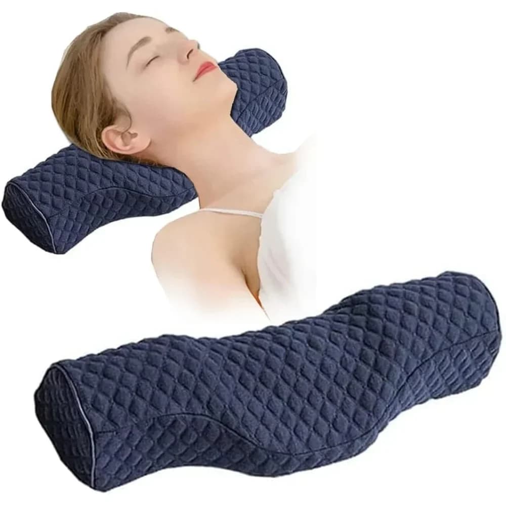 Cuscino per il collo Cuscino cervicale Cuscino cilindrico in memory foam Collo rigido Rilassante Cuscino da viaggio per dormire per il letto del letto