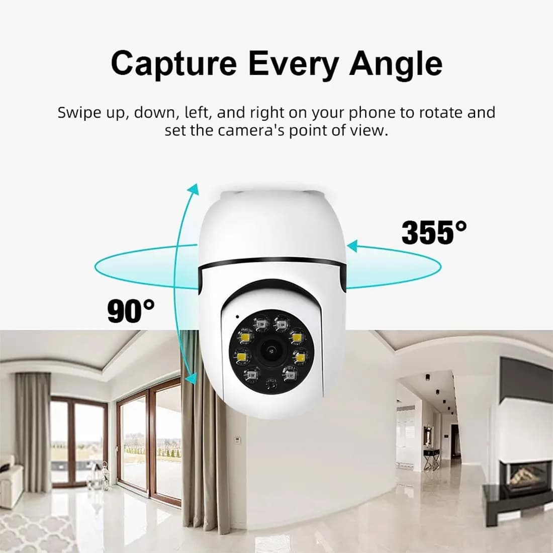 Telecamera di sicurezza wireless PEGATISAN 2K 360 ° Monitor per Bambini con Visione Notturna e Rilevamento AI degli Animali Domestici con Tracciamento Automatico PTZ