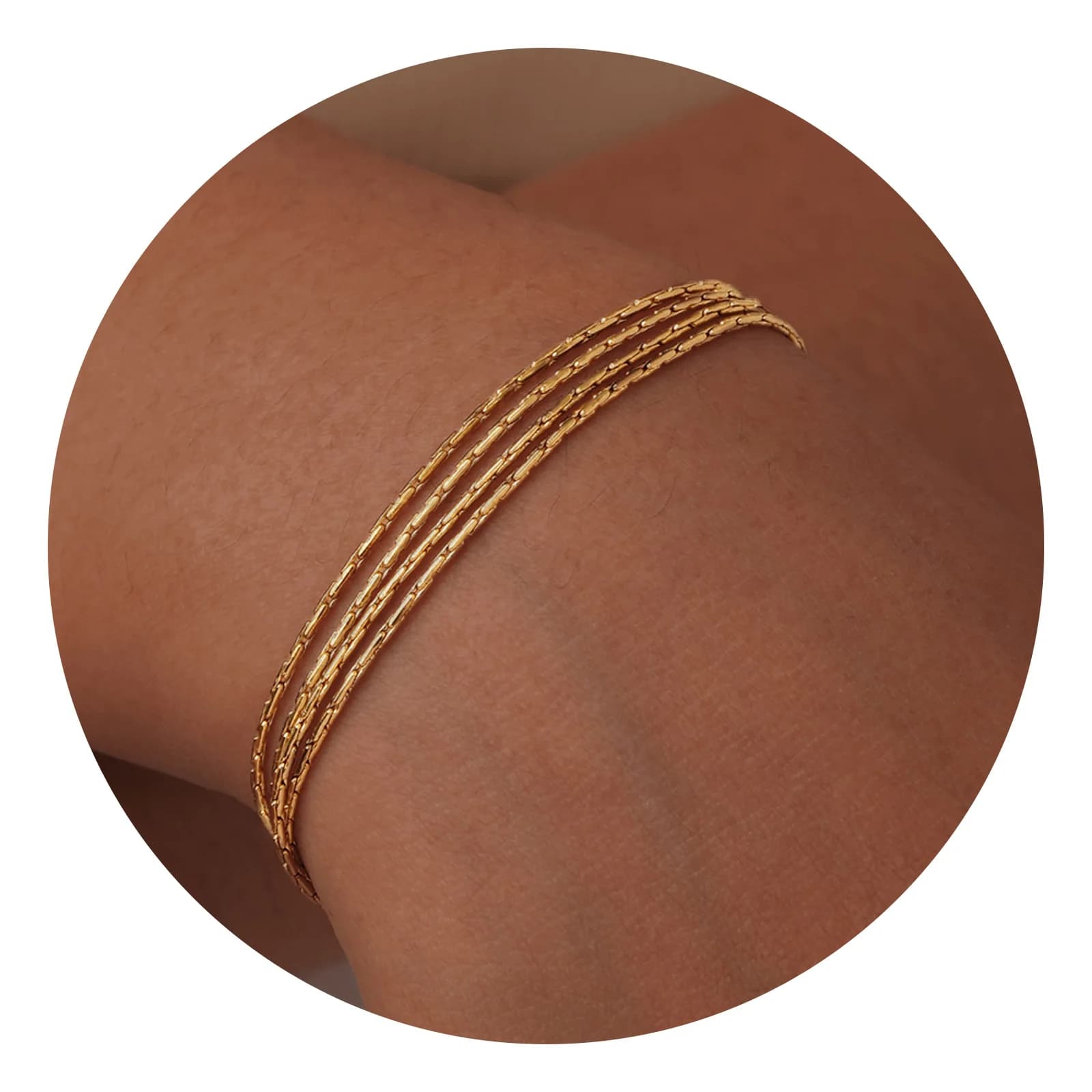 Braccialetti impilabili a strati per le donne gioielli di moda con catena a martello in acciaio inossidabile per la festa quotidiana delle vacanze