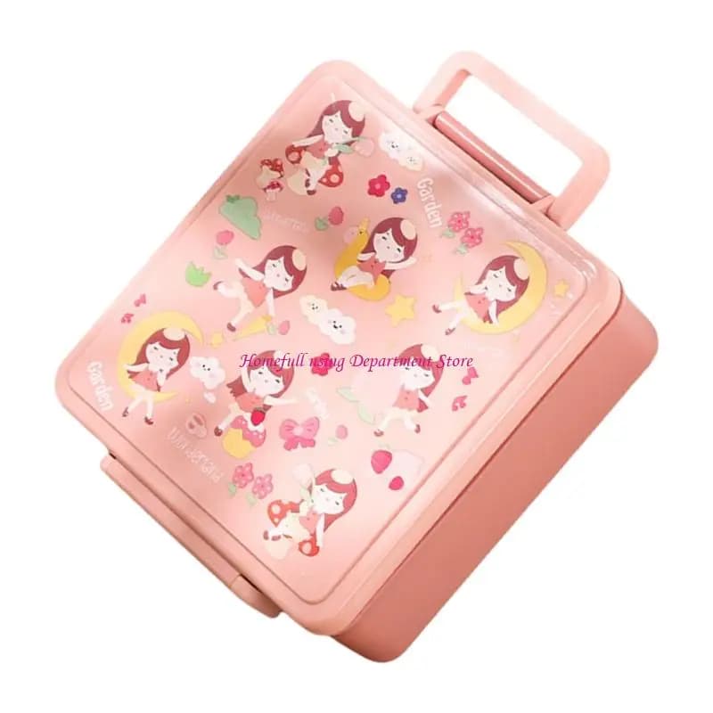 Box Bentos Childrens con 4 sezioni divise e trasporto contenitori per preparazione pasti spaziosi per viaggi uso