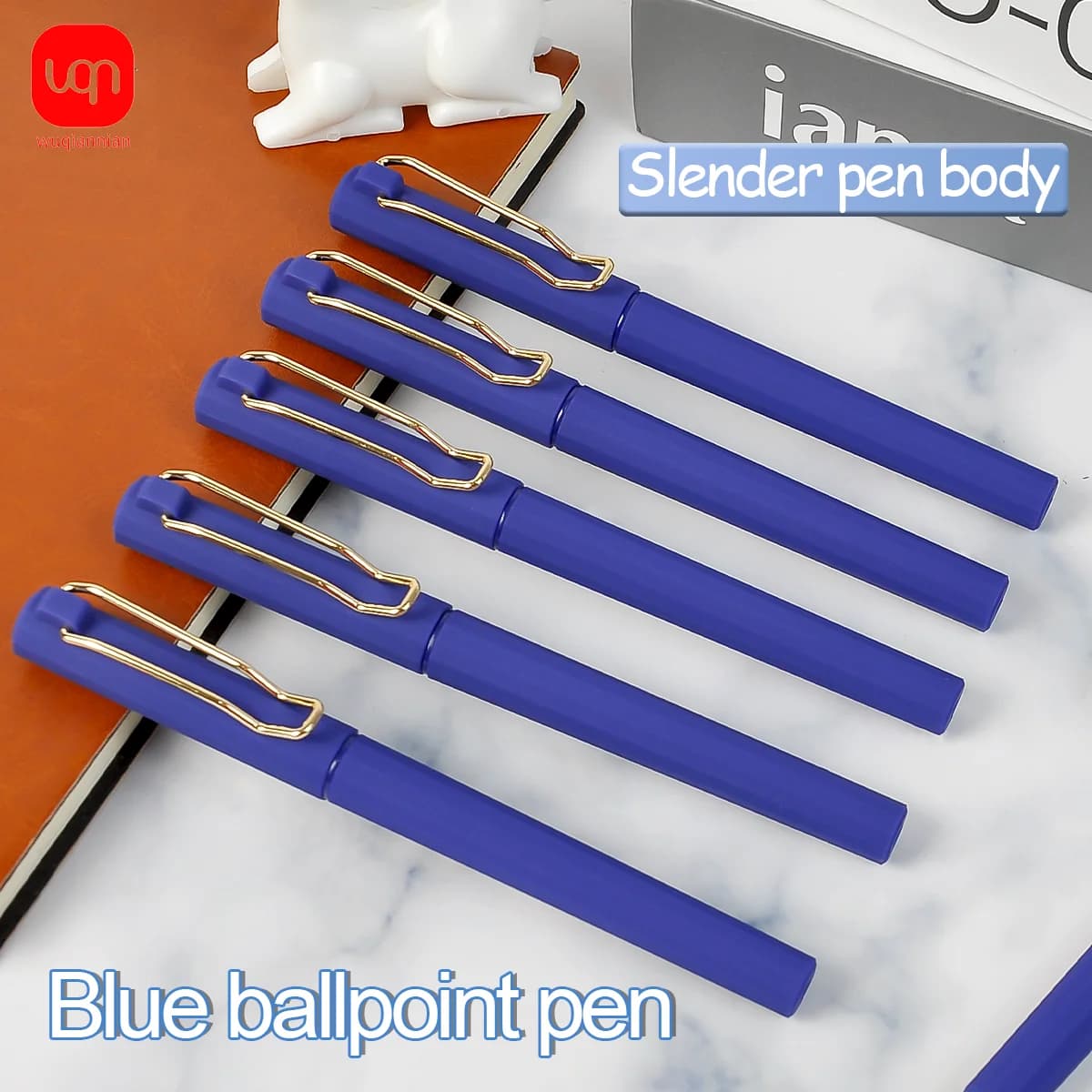 WQN-4/8/12PCS Penna gel blu satinato 0,7/1,0 mm Pennino per penna Liscio inchiostro blu Portapenne in metallo Forniture di cancelleria per la scuola e l'ufficio