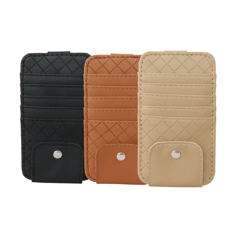 Visiera parasole per auto, tasca portaoggetti, borsa, porta carte, occhiali, portaoggetti, accessori interni per auto in pelle per styling auto