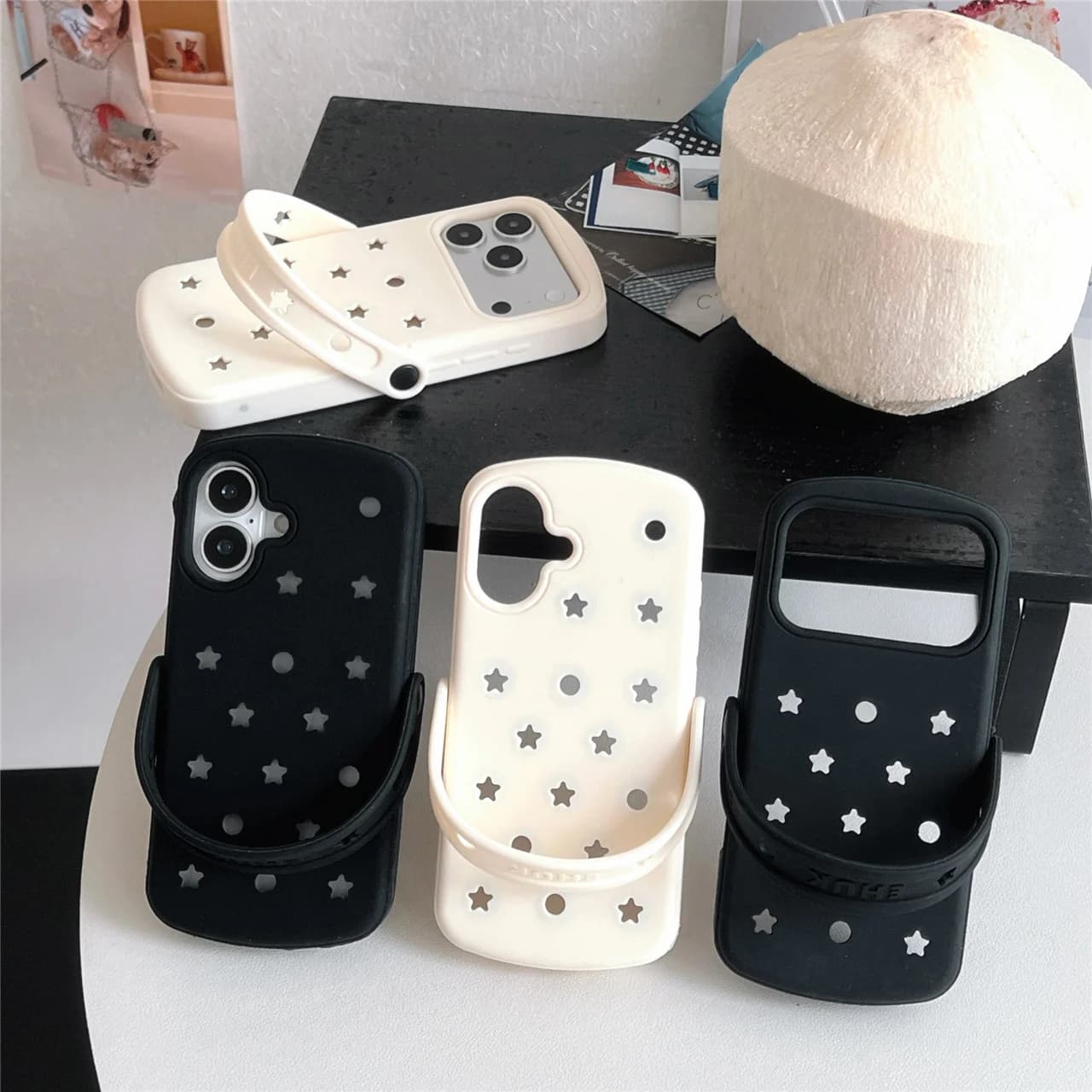 Wrist Strap Holder star stars Silicone Phone Case For iPhone 14 15 16 17 Pro Max Plus 13 12 11 Solid Color Matte Cover