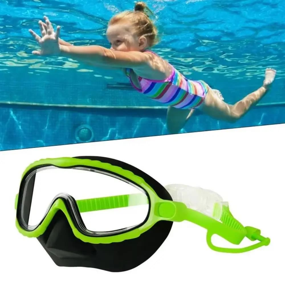 Large Frame Swimming Goggles Anti-fog with Glasses Case Swim Training Glasses Ultralight Adjustable Water Racing Glasses