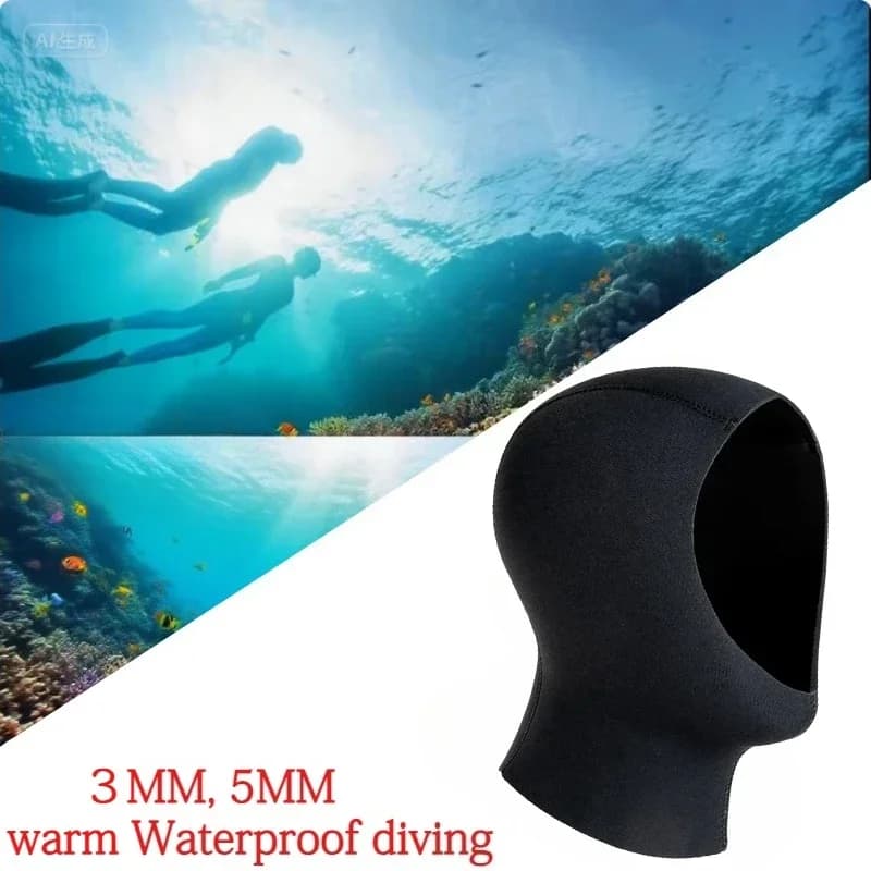 Cappuccio da Immersione in Neoprene 5mm/3mm, Termico ed Elastico per Uomo e Donna, Ideale per Acque Fredde, Snorkeling e Surf