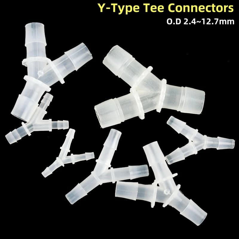 3~50 Pezzi Connettori a T a Y da 2.4~12.7mm in PP per Alimenti, Giunto a Pagoda, Adattatore per Acquario, Distributore Tubo Pompa Aria