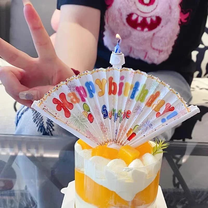 Birthday surprise candles Fan Surprise Banner Candle, Funny Party, Happy Birthday Cake Decoration, Children's Creative Wish