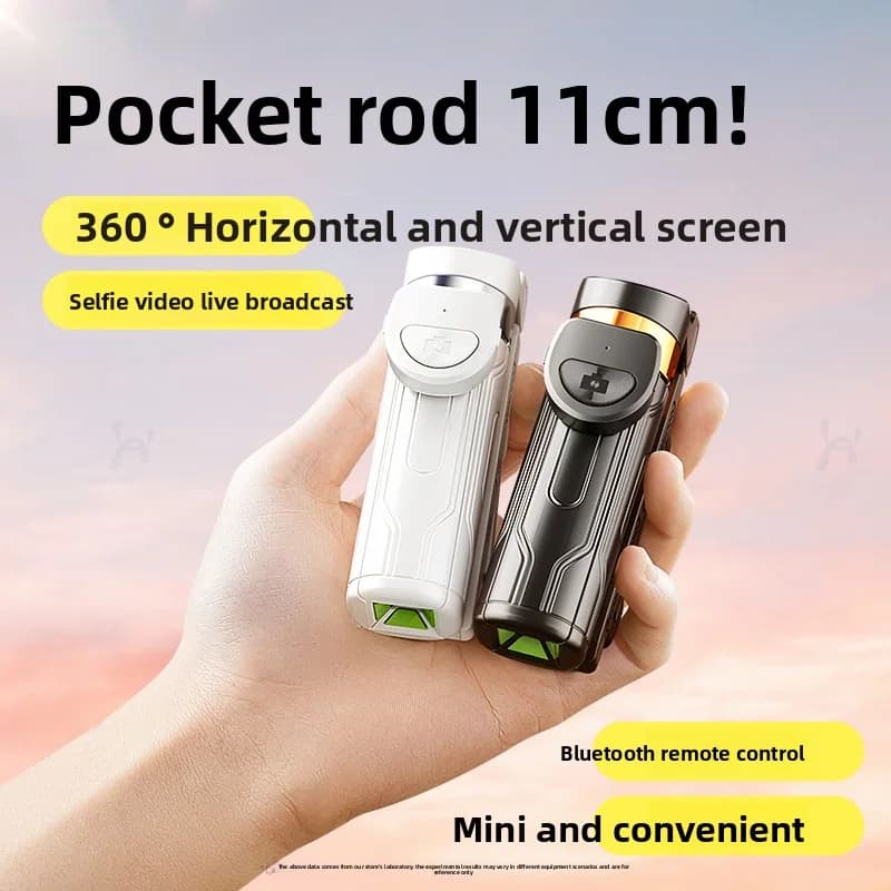 Mini selfie stick with tripod, 360 degree rotation, handheld, portable for travel, universal phone, vlog and shooting with concerts