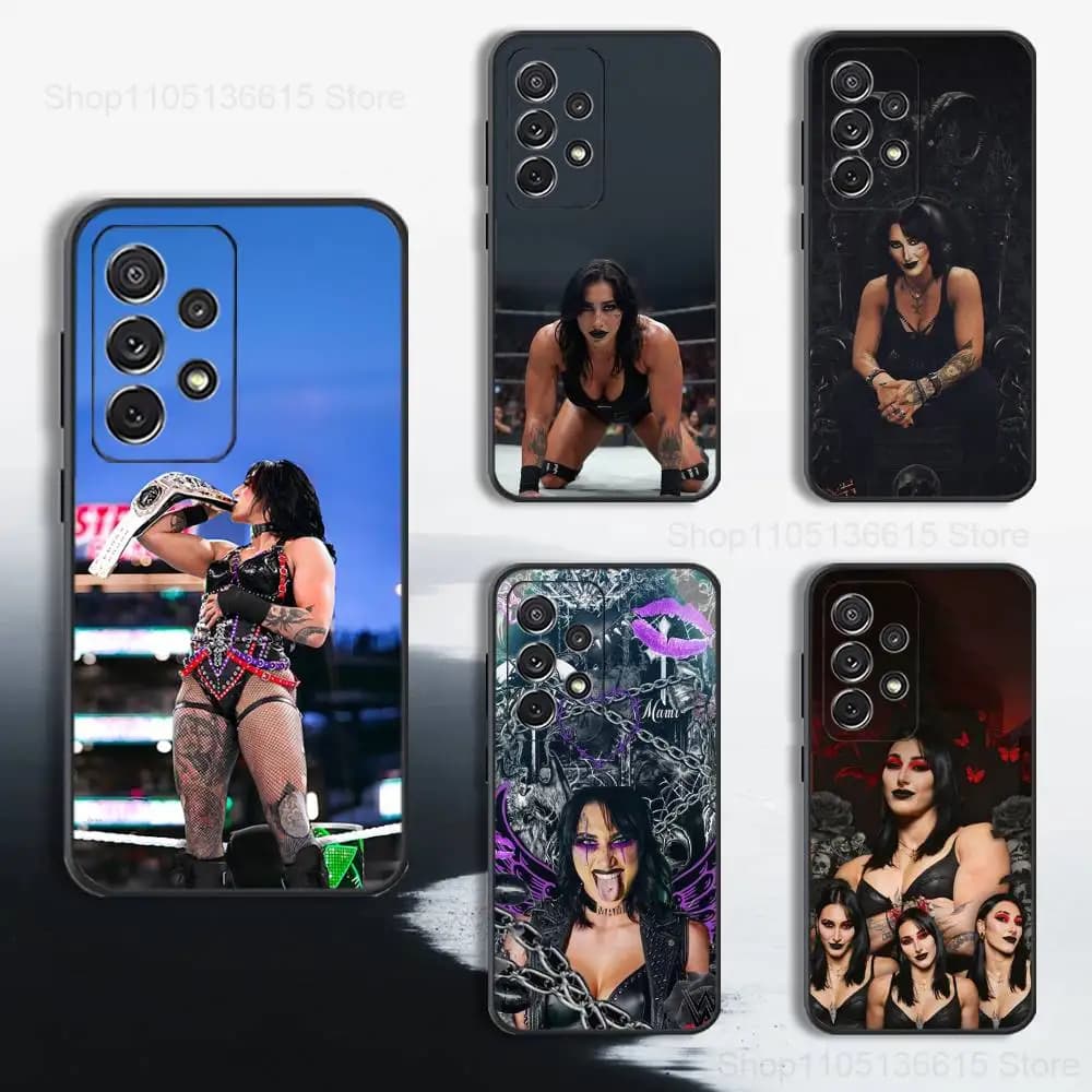 Wrestler R-RHEA R-Ripley Phone Case For Samsung S25,S24,S23,S22,S21,S20,S10,S9,Ultra,Plus,Lite,FE,Soft Silicone Black Cover