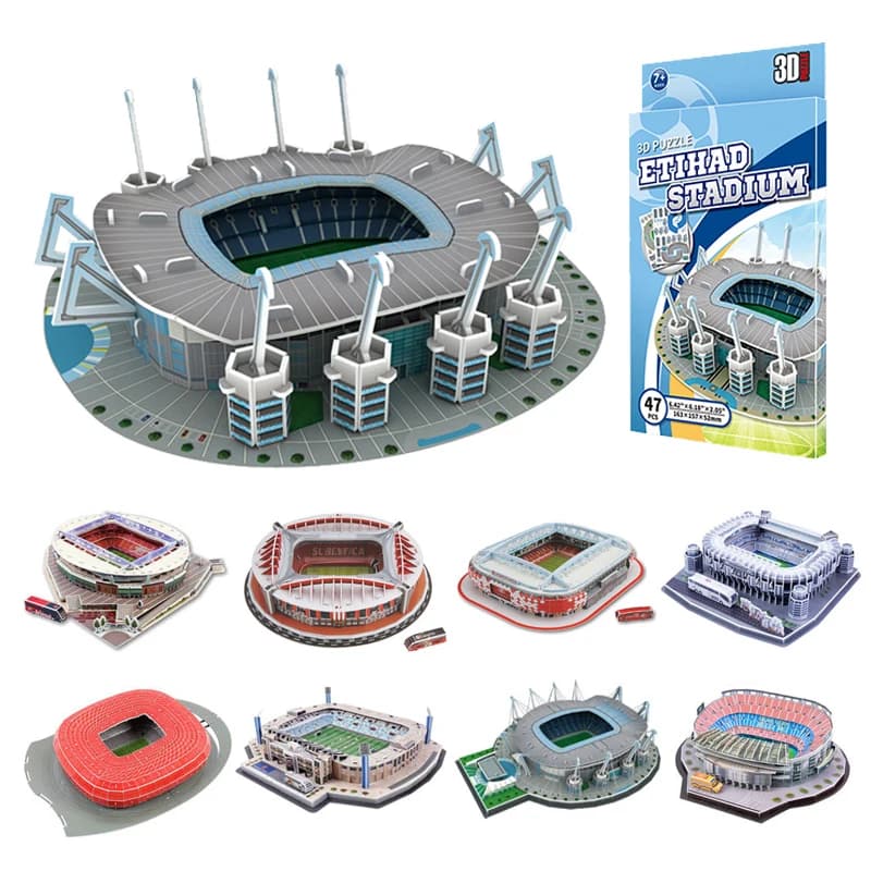 Ornamenti per il desktop Modello di campo da calcio Ventole Souvenir Puzzle di carta fai da te Giochi da tavolo Costruzione 3D Stadio Assemblaggio Simulazione TMZ