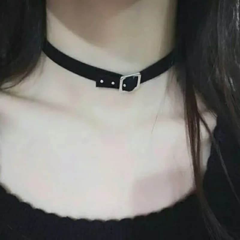 Collane girocollo con fibbia a rivetto in ecopelle nera gotica Collana punk vintage da donna Gioielli femminili Regali per feste