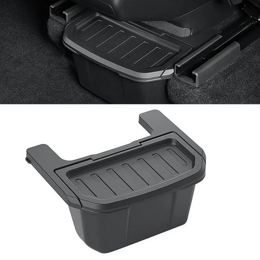 Rear Seat Storage Box For Tesla Model Y/YL Six Seats 2025 Under Air Vent Storage Case Trash Can Organizer