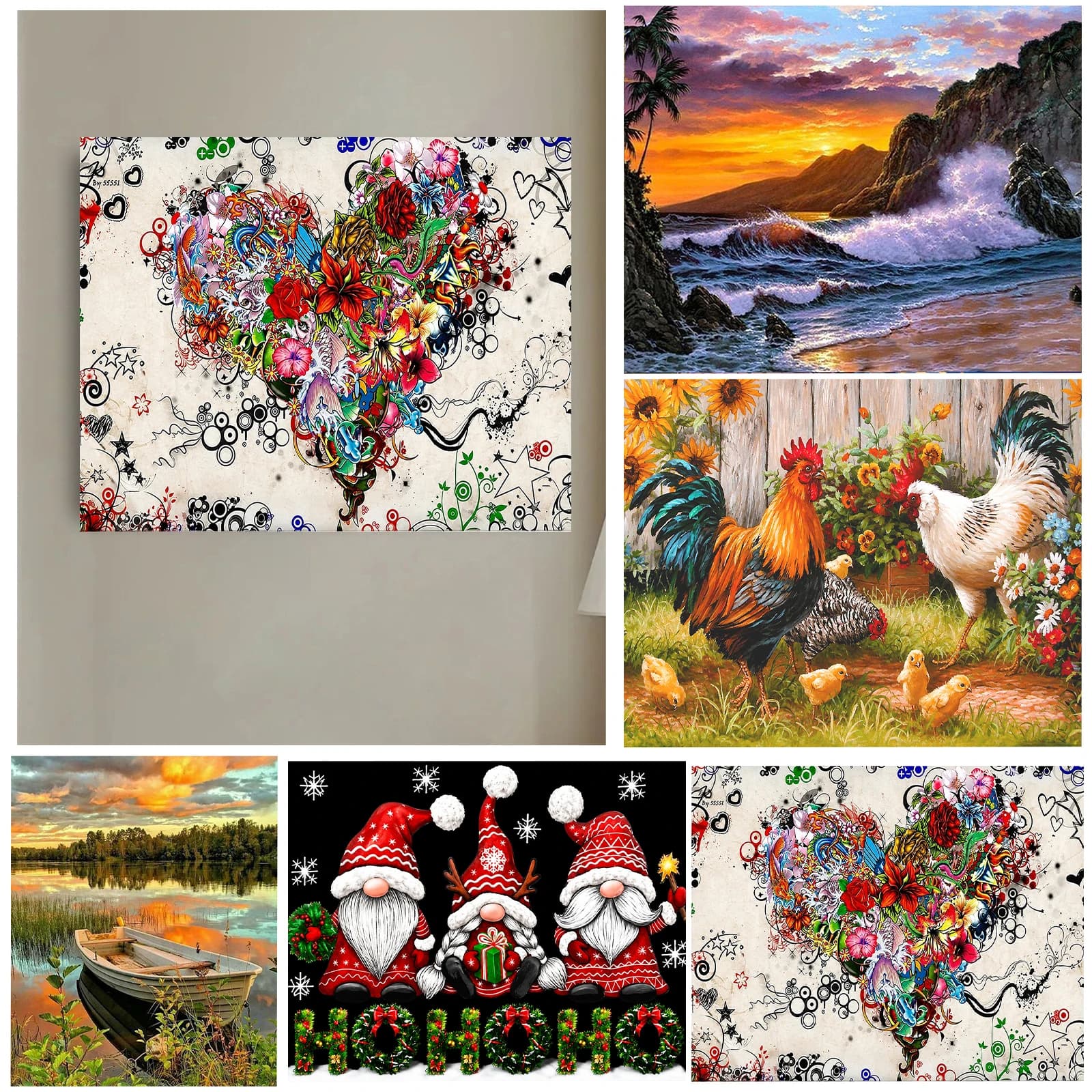 Acrylic Paint by Numbers Kit 50x40cm Frameless Canvas DIY Painting Set Nylon Brushes for Adults
