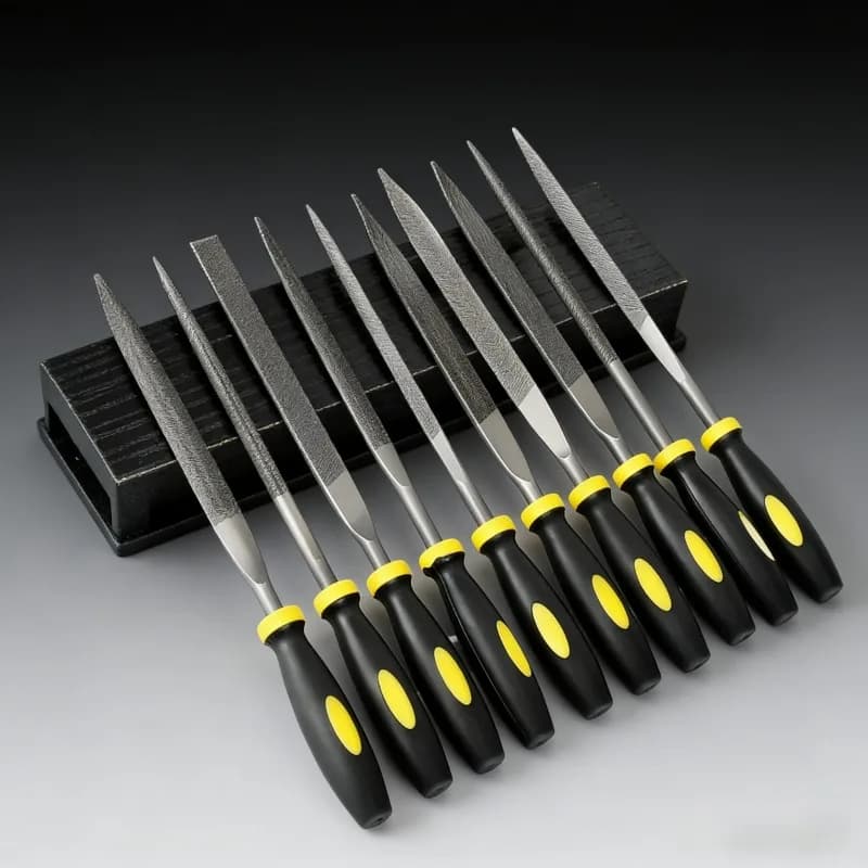 Set di 5 Lime di Precisione con Impugnatura Ergonomica per Lavorazione di Metallo e Legno, Utensili Manuali Pratici ad Alta Durezza