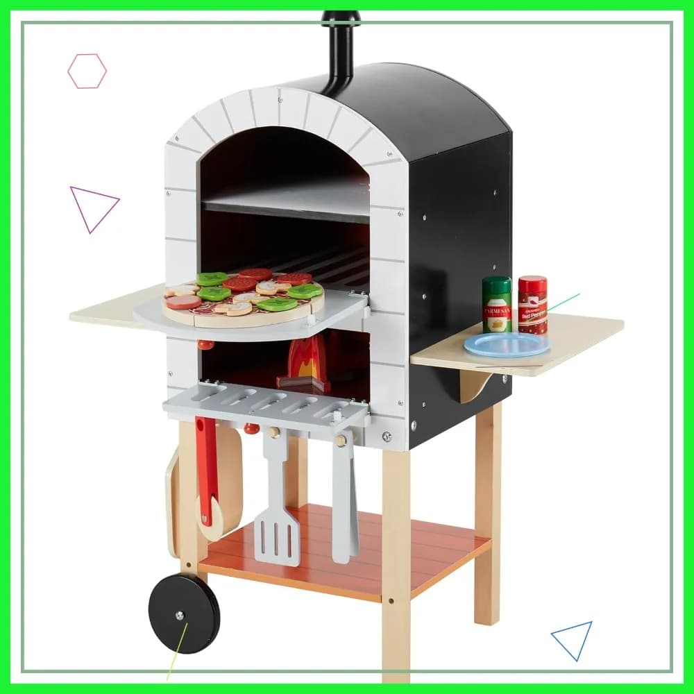 Il Mio Piccolo Aiutante: Forno per Pizza da Esterno per Bambini, Giocattolo da Cucina per Giochi di Ruolo con Accessori