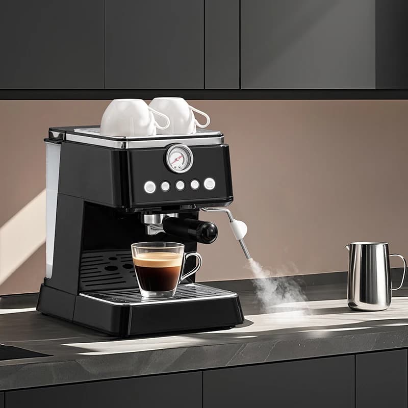 Macchina per Espresso Semi-Automatica Elettrica con Corpo in Acciaio Inox, 20 Bar, per Uso Commerciale e Alberghiero, con Schermo Touch