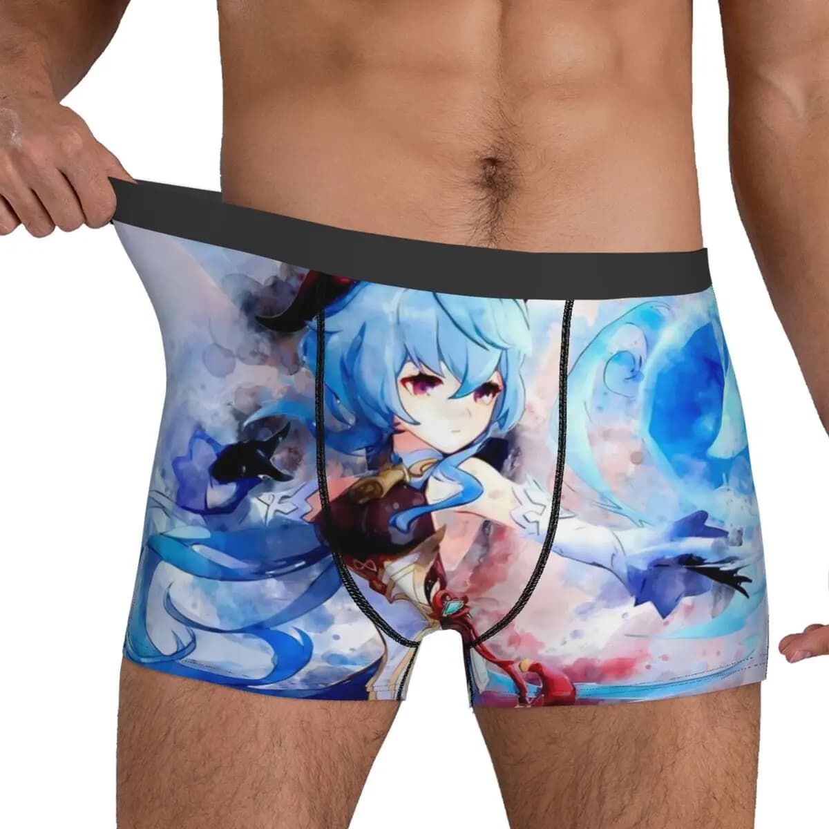 Genshin Impact Intimo Ganyu Anime Boxer stampati Trenky Mutandine da uomo Pantaloncini carini Slip Idea regalo