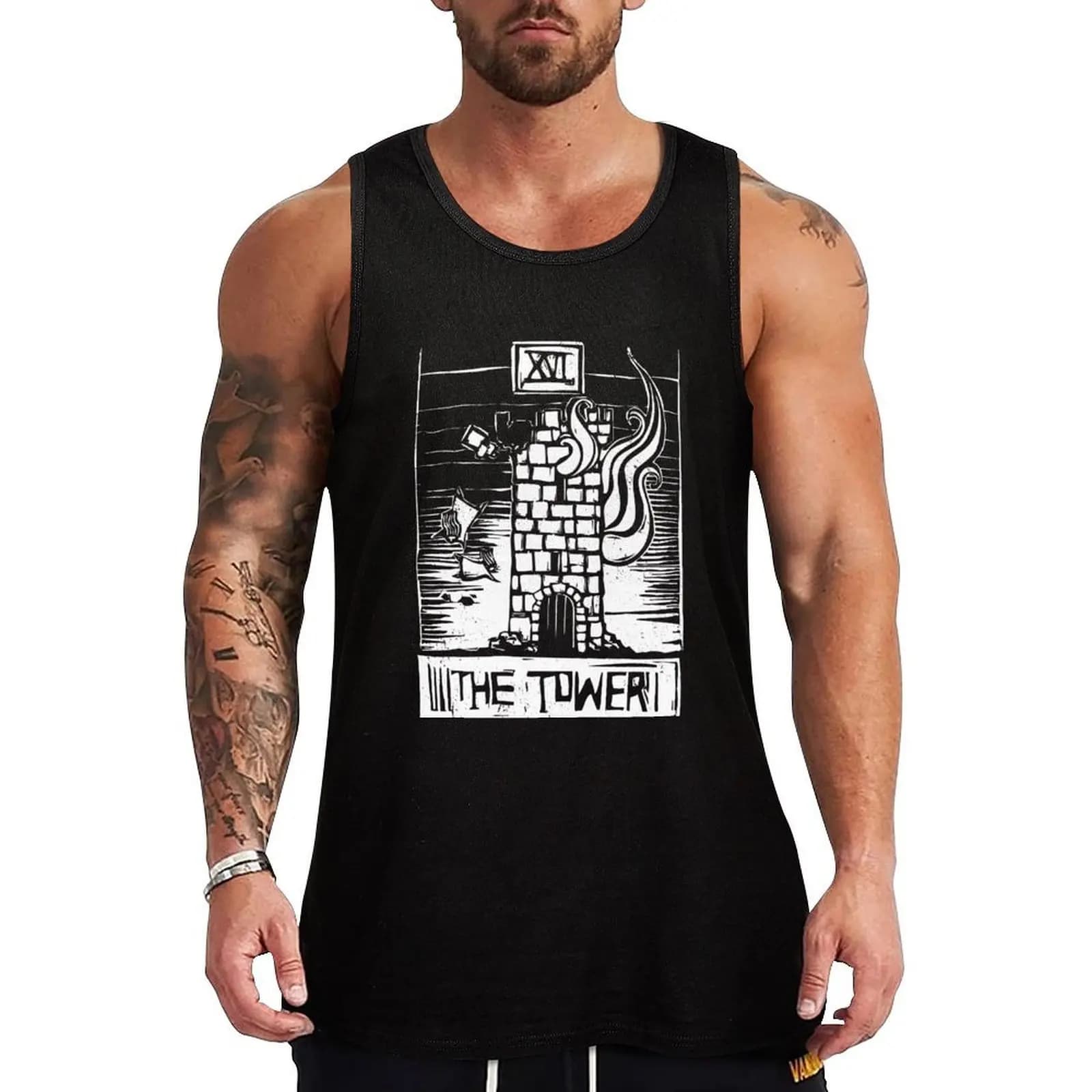 The Tower - Tarot Cards - Major Arcana Tank Top Comfort Basic Tank Top Maglietta quotidiana senza maniche in cotone