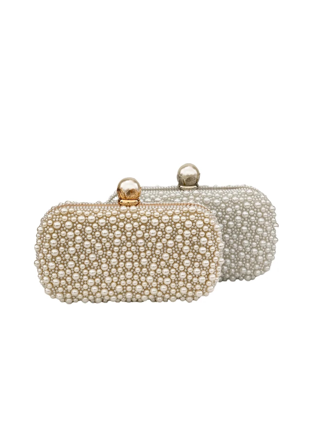 Luxury Baroque Pearl Clutch Bag Evening Purse Shoulder Crossbody Bridal Party Chain Handbag